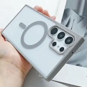 Magnetic Case For Samsung Galaxy S25Ultra S24Plus S23FE S22 Plus/Ultra 5G  Compatible With MagSafe, Translucent Matte BackShockproof Phone Cover Frosted Clear