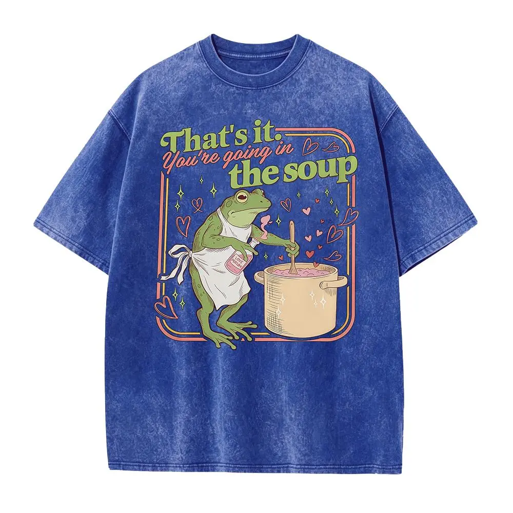That's It You're Going in the Soup Shirt, Frog Make Love Potion For Valentine T-shirt, Meme Shirts, Weirdcore Sarcastic Tee Casual Round Neck Top Seamless