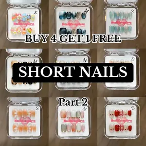 SHORT NAIL PART 2 | 10pcs Press On Nails | High Quality | Cute designs | Detailed | Extra Glossy Finish | Most affordable | Trendy nails | New arrivals |