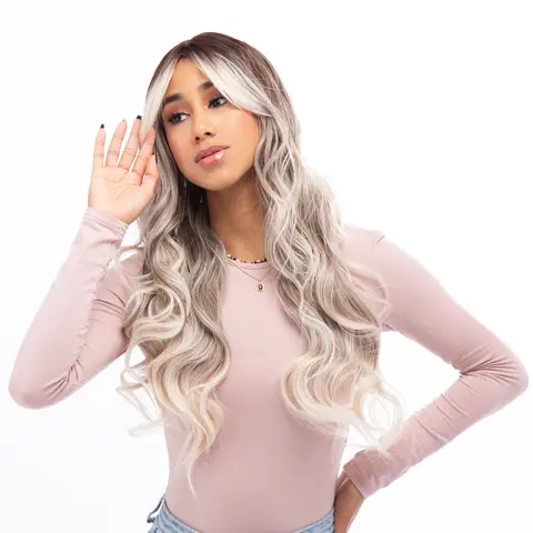 26-Inch Blonde Ombré Loose Wave Synthetic Wig | 【Heat Resistant】 【Cap Included】 | #41FSGA