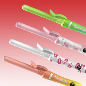 Belmaker B1-Series Rotating Curling Iron with 1-inch Ceramic Barrel for All Hair Types Automatic Hair Curler Smooth Sunset Gradient Hairtools for Home and Salon