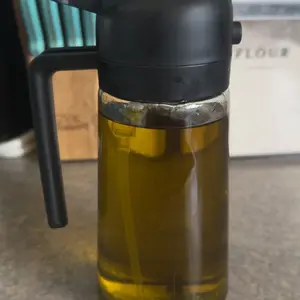 Multifunctional 2-in-1 Glass Oil Dispenser, 1 Count Olive Oil Sprayer with Handle, Oil Dispenser for Cooking, Baking, Frying, Kitchen Utensils & Gadgets