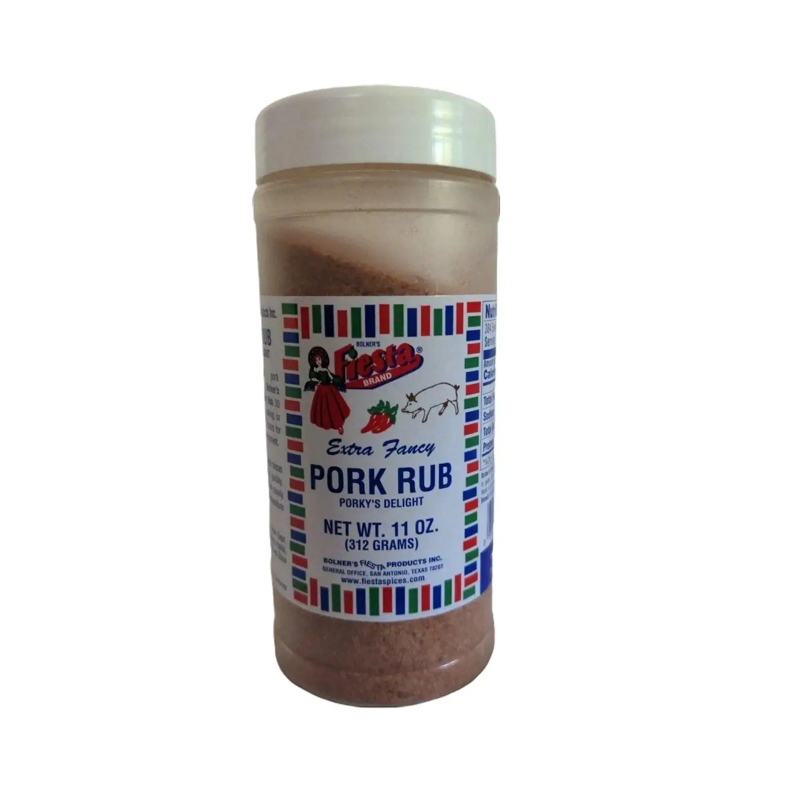 Bolner's Fiesta Extra Fancy Pork Rub Porky's Delight 11 Ounce Shaker Spice Flavor