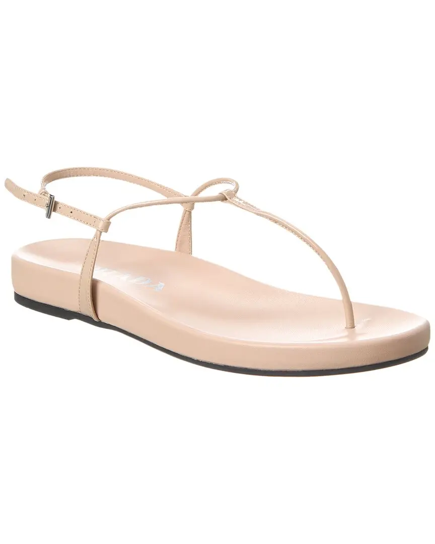 Prada Leather T-Strap Sandal