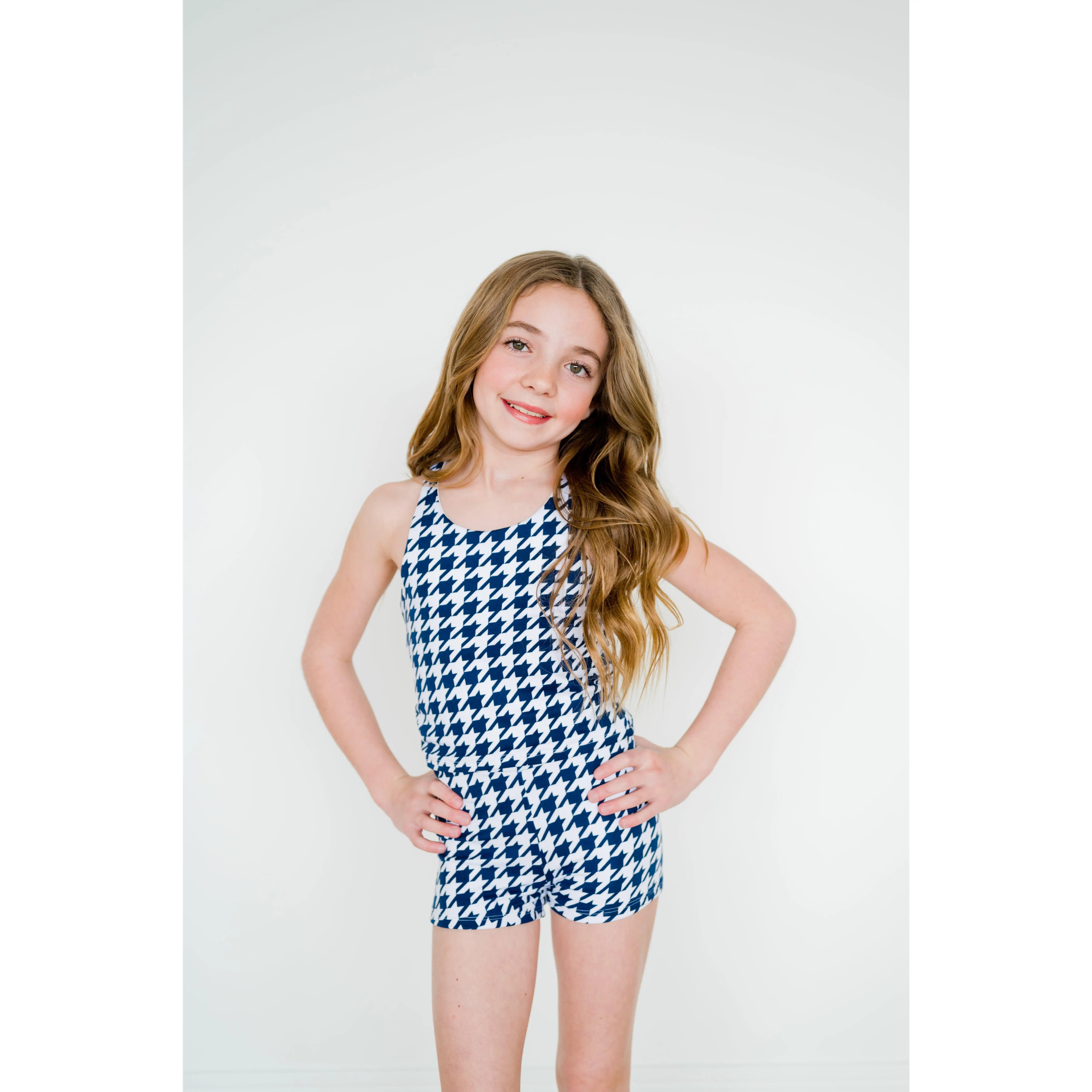 Navy Houndstooth