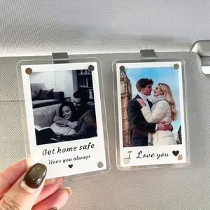 Custom Car Visor Photo Clip, Magnetic Acrylic Auto Accessories, Car Interior Decoration, Drive Safe Gift, Anniversary Valentine's Day Present for Him Her, Accessories For Car Car Decals Car Trinkets