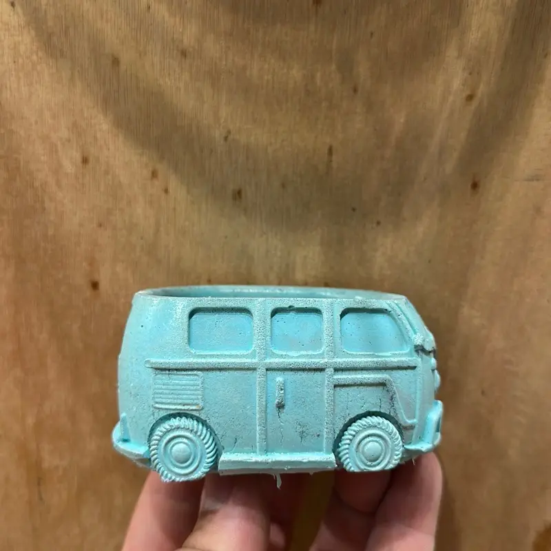 vintage bus sky blue Concrete Planter- 3 Inch