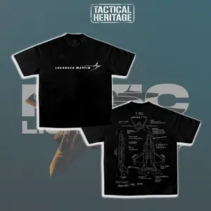 Tactical Heritage F-35C Lightning II Vector Double-Sided T-Shirt, Vintage Lockheed Martin Graphic Tee, Retro Naval Aviation Streetwear, Heavy Cotton Tactical Collection, Gift for Men