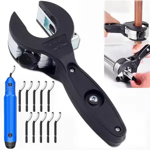 1 set of ratchet type copper pipe cutter set, 5/16 "to 1-1/8" (8-29mm) automatic pipe cutter+deburring tool, heavy-duty pipe cutter, suitable for copper, brass, aluminum, stainless steel pipes, ideal tool for HVAC, pipeline and refrigeration maintenance