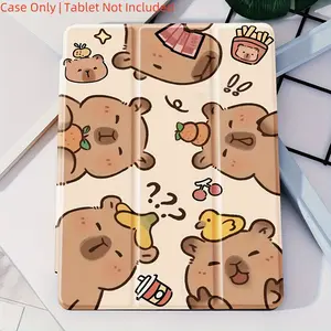 Cute Capybara Flip Stand Pen Slot Shockproof Tablet Case for iPad Air 4th 5th 7th 8th 9th 5th 6th Air 1 2 3rd Pro 10th Gen 10.9 10.2 9.7 10.5 11 Inch