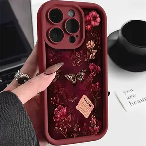 TPU shockproof protective soft case with a vintage rose and butterfly fashion pattern, compatible with iPhone 17/16/15/14/13/12/11/X/XS/XSMAX/16E/12/13 MINI, is a festive gift for friends, family, and yourself., Accessories, Electronic Gadgets, Smartphone