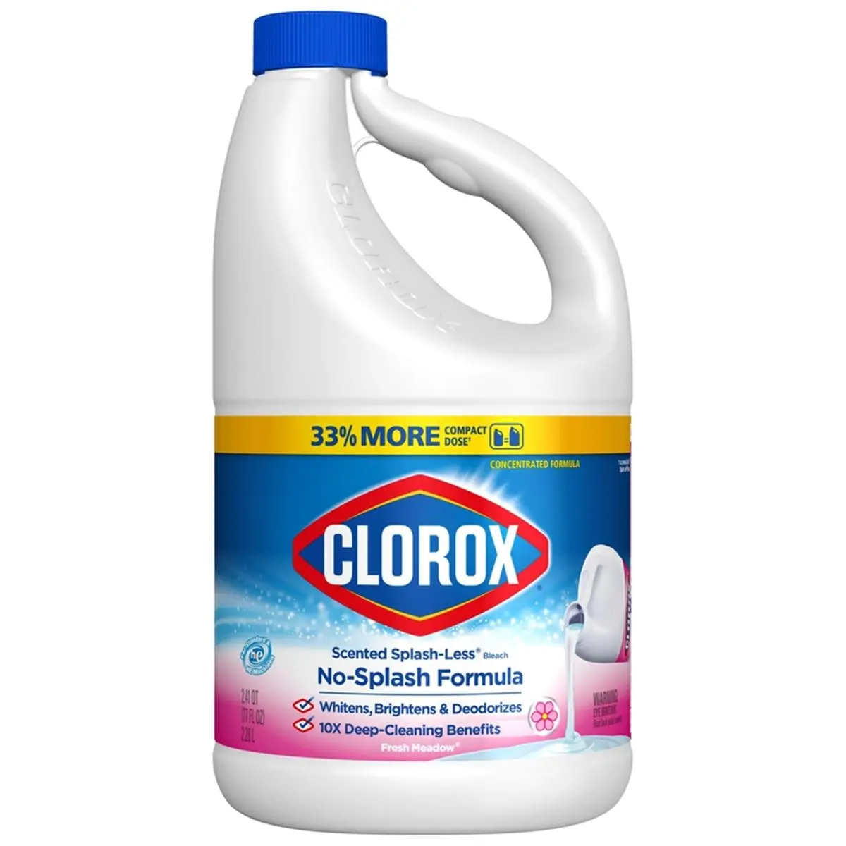 Clorox 1018575 7 oz Splash-Less Clean Fresh Meadow Bleach - Pack of 6, Container, Household