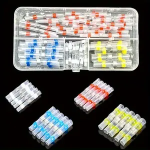 1set [Flame Retardant Solder Ring Terminal] 50/150pcs Solder Ring Sleeve Shrink Terminal | 3:1 Including Hot Melt Glue, Electrical Equipment Connection Sleeve, Flame Retardant Outer Shell EVA+Alloy Tin Ring, Insulated Wire Connector Terminals