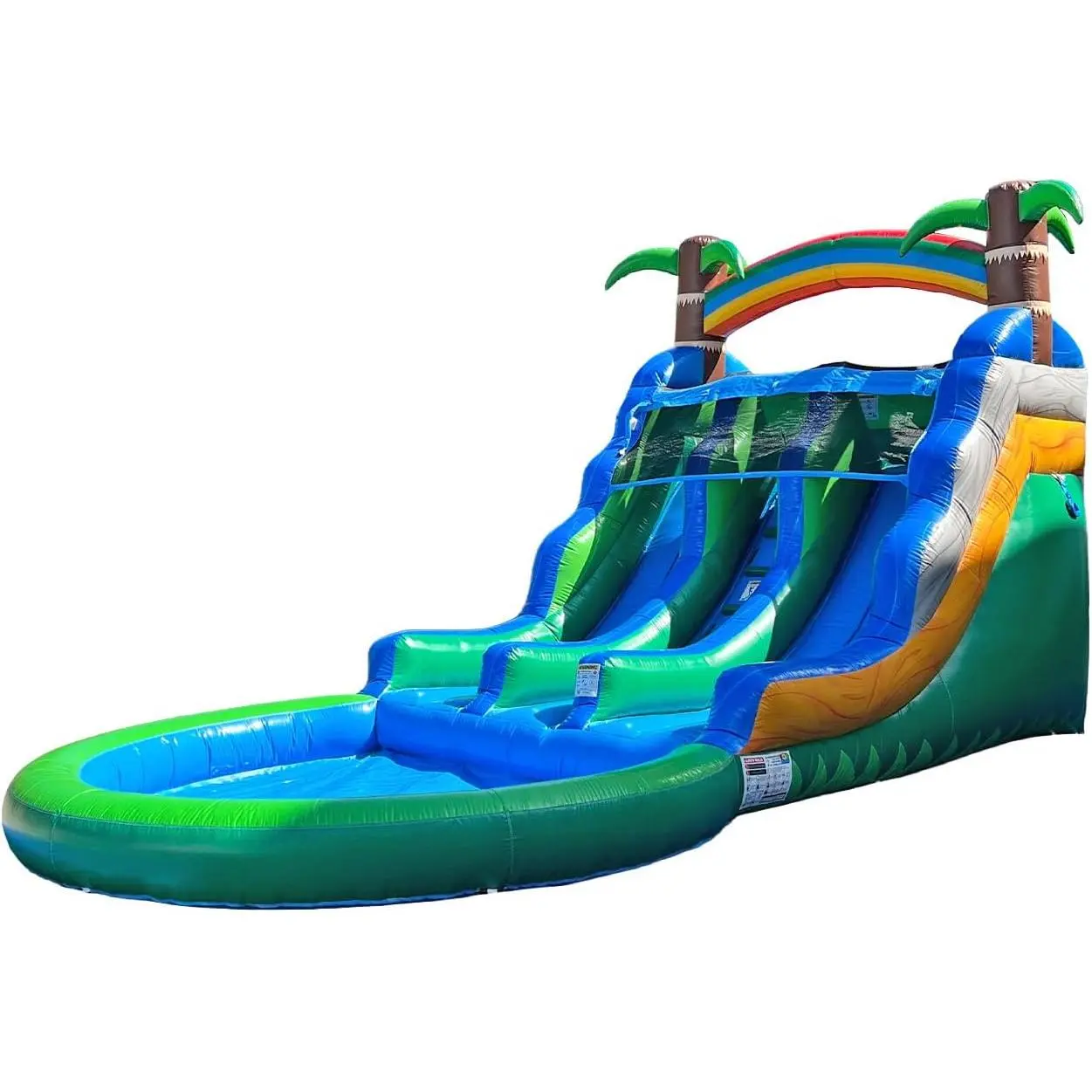 13ft Tall Topical Inflatable Water Slide Dual Lane with Pool- 23ft Long, 100% PVC Vinyl, Commercial Reinforced, Backyard Summer Play, Wet/Dry Fun, Front Entry for Supervision, Includes Blower