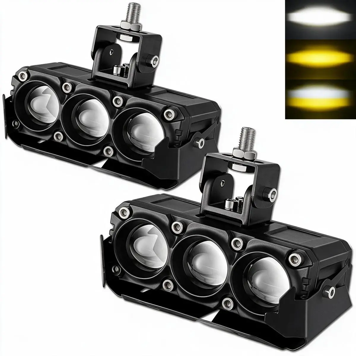 LED grille lights, dual-colour high and low beam headlights, mini-lens headlights, suitable for saloon cars, lorries, SUVs and UTVs, LED lights for motorbikes, additional spotlights (12–36 V), LED headlights,