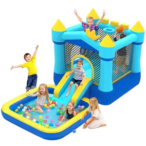 MUKDIY 2026 Inflatable Bounce House with Pool & Slide, 12x6.2ft Water Park Jumping Castle for Kids,Heavy-Duty 840D Oxford Fabric, Ages 3-8, Includes 350W Blower, 8 Stakes, Repair Kit (Up to 3 Kids)