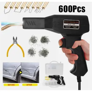 Handheld Hot Stapler Plastic Welder Kit, 600PCS Assorted Staples Car Bumper Fender Repair Tool Set, Quick Easy Operation Ergonomic Grip with Carry Box & Accessories
