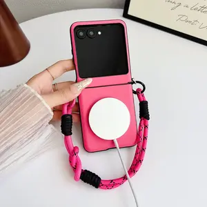 Magnetic Phone Case with Side Clip, Air Cushion Stand, Fits Motorola Razr 50/50u/60/60u/60pro, Trendy Protective Anti-Drop Protection Smartphone Accessories