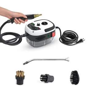2500W Portable Handheld Steam Cleaner High Temperature Pressurized 2.2m Flexible Spray Gun 3 Brush Heads for Kitchen Bathroom Car