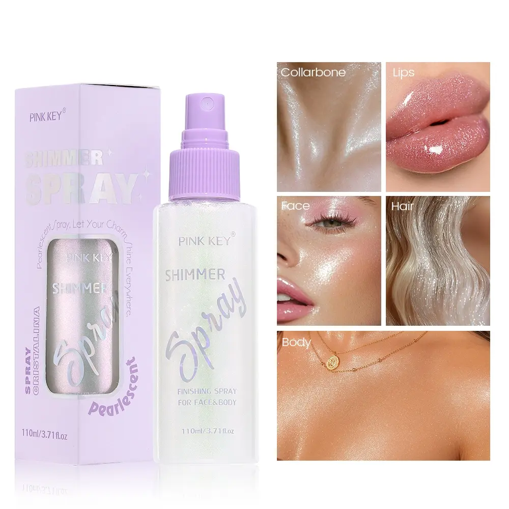 The glitter spray for face and body is suitable for all skin types, making the skin shine brightly. It is very suitable for various occasions and daily use, Shimmering Body Glitter, Sparkly Glitter, Body Makeup, Body Pearlescent Glitter