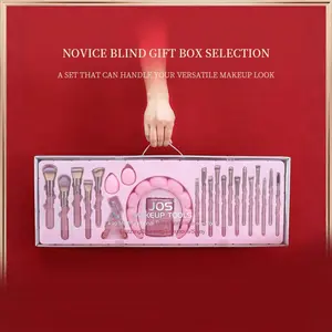 JOS New 23 Piece Diamond Makeup Brushes Set with Tiara Eyelash Curler All-in-One Beauty Tools Multi Color Brushes Perfect Gift for Girlfriend Christmas Gift