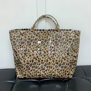 Leopard Print Clear Tote Bag - Stylish Transparent Daily Shoulder Handbag for Versatile Styling and Everyday Use