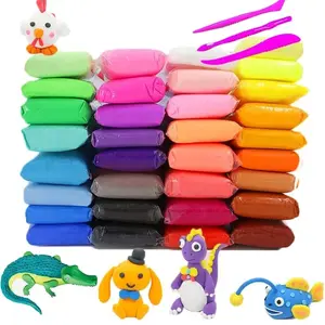 Magic Clay Set 12/24 Pieces, Ultra-Light Modeling Clay with Carving Tools, Wind-Dry Non-Stick Sculpture Clay, DIY Crafts & Gifts, Air Drying Clay