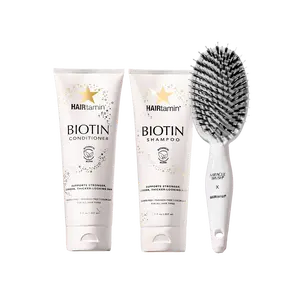 HAIRtamin - Biotin & Botanicals Shampoo, Conditioner Set & Miracle Brush Bundle