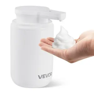 VEVOR Soap Dispenser, 300 ml/ 10 oz, Rechargeable Automatic Hand Soap Dispenser with Pump, 2 Adjustable Levels, Modern Touchless Liquid Foam Container with Indicator for Bathroom and Kitchen, WhiteVEVOR Super Brand Day