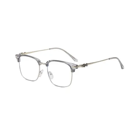 Stylish Half-Frame Light Blocking Glasses, Browline Design for Daily, Study and Party Wear, Fashionable Eye Protection, Fashion Eyeglasses