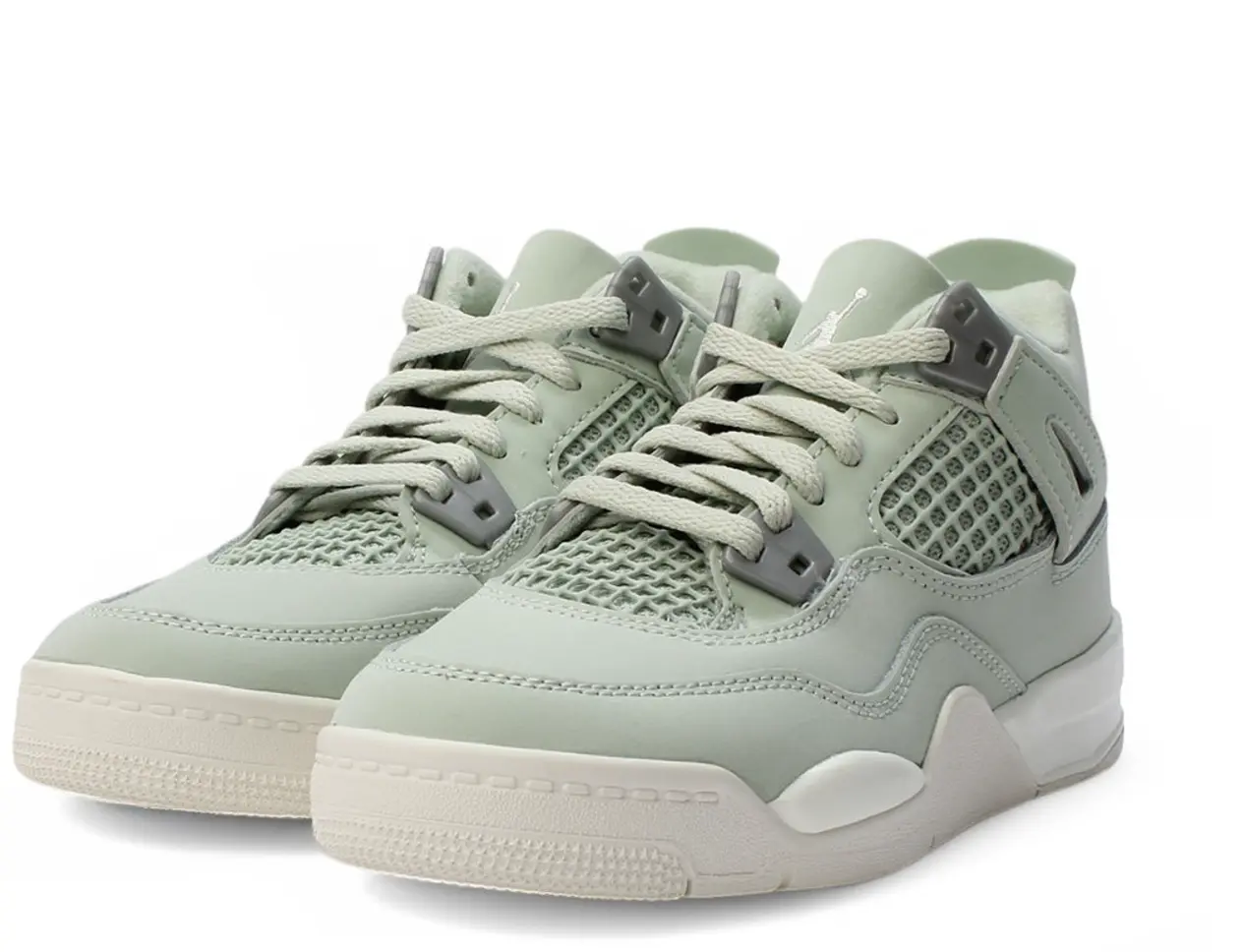 Jordan 4 Retro | Pre-School 2Y | Abundance | Seafoam / Sail-metallic Silver | Brand New Replacement Box |