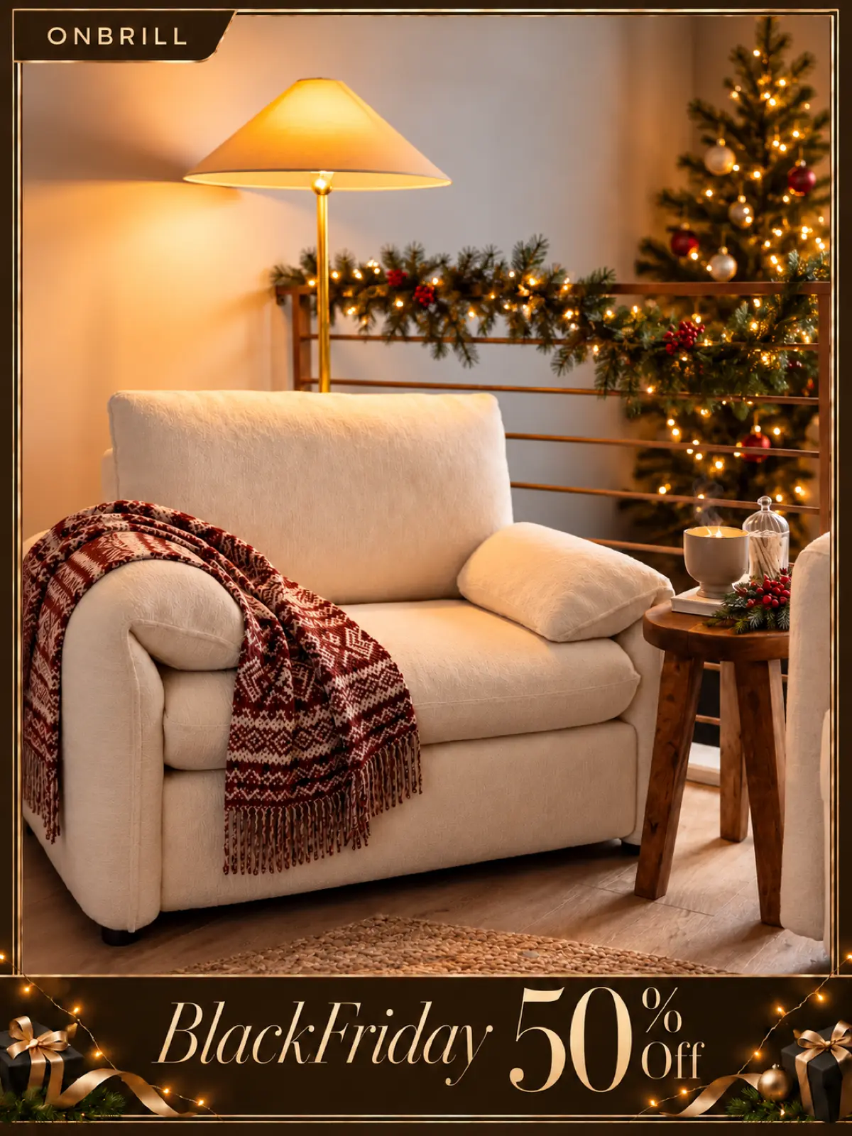 【Black Friday】ONBRILL Oversized Accent Chair, 41 Inch Chenille Fabric Armchair, Comfy Single Sofa Chair with Padded Arms, Pocket Spring Cushion, Modern Reading Chair,  Living Room Furniture, Bedroom Furniture