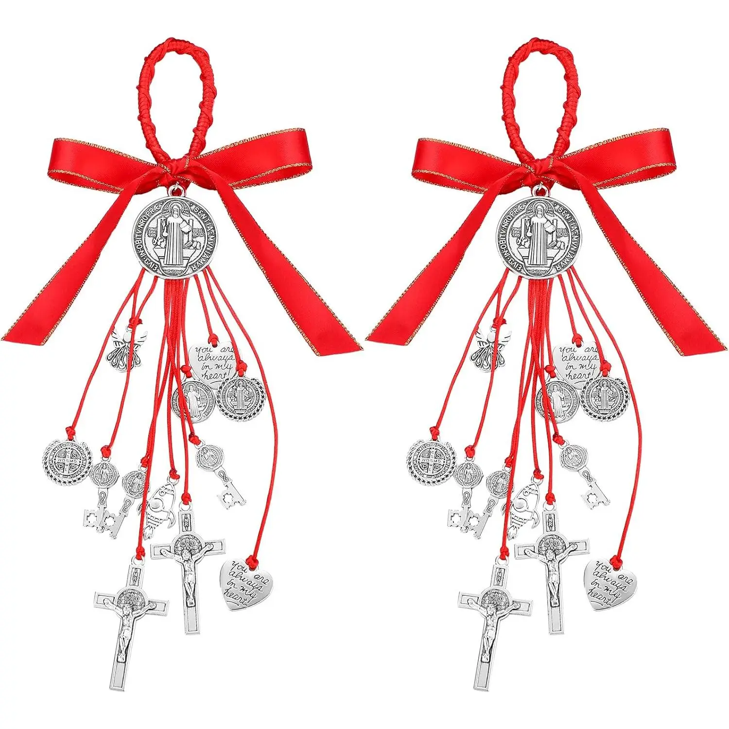 Saint Benedict Medal Protection from Evil Blessing Charm Catholic Saint Benito Medalla Handmade Jewelry Charms for Women Men Car Gift