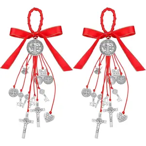 Saint Benedict Medal Protection from Evil Blessing Charm Catholic Saint Benito Medalla Handmade Jewelry Charms for Women Men Car Gift