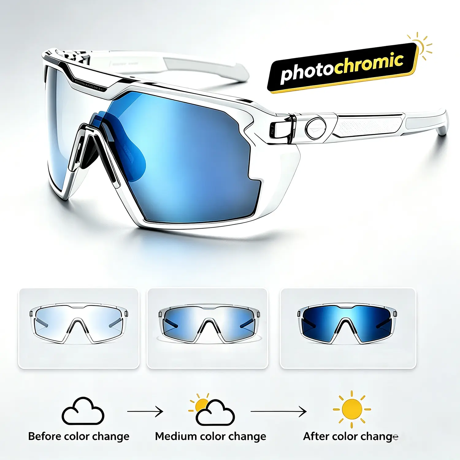 Photochromic Polarized Safety glasses,Sunglasses for Men & Women Oversized Vintage UV400 Y2K Aviator Eyewear Ideal for Fishing, Golf, Cycling, Driving