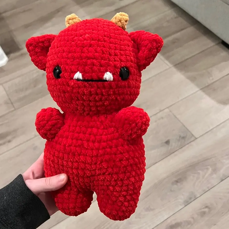 Crochet Chunky Devil Plushie - Handmade, High-Quality and Adorable