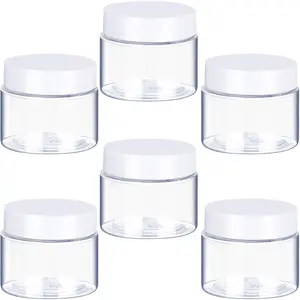 6 Pack Clear Plastic Container Jars with Lids for Travel Storage, Eye Shadow, Nails, Paint, Jewelry