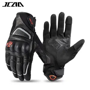 Vintage Goat Leather Motorcycle Gloves, Anti-Slip Shockproof Racing Riding Gloves Women's Men's Touchscreen Off-Road Guantes Moto Gloves