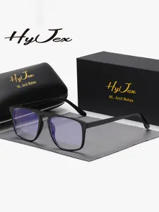 HyJex 1 Piece Unisex Urban Style Full Frame Plaon Glasses Demonstrate Professionalism Square Frame Plaon Glasses