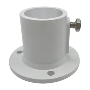 Poolzilla Deck Anchor Flange, High Grade Cast Aluminum in Matte White, Diameter: 1 1/2"