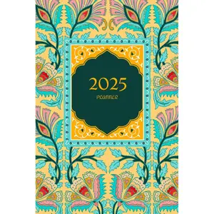 2025 Planner, medium size 6X9 - Traditional Indian Art Pattern: 12 month Journal, monthly and weekly to-do list, Password tracker, Vision Board, Goals, 140 white pages, Matte finish cover Paperback – January 5, 2025