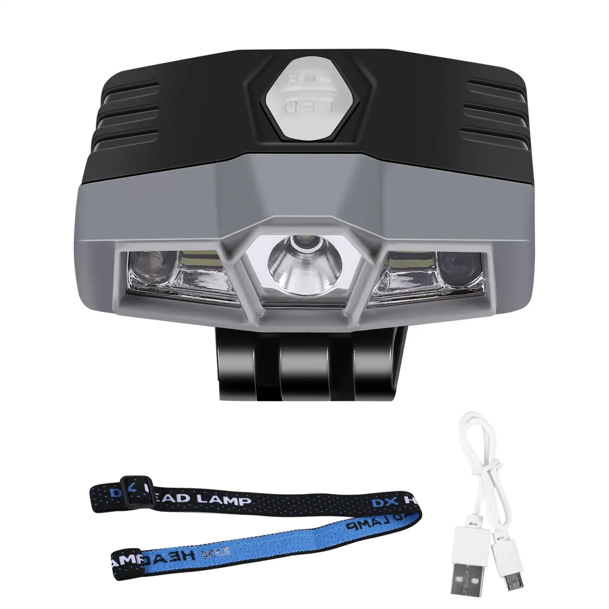 Unisex Portable Rechargeable Lithium Ion 150 Lumen Max ABS Plastic Mini Compact Hat Mount LED Floodlight - Hard Hat Clips, Hands-Free Clip-On, Lightweight Waterproof, Charging Cable Included, for Camping, Fishing Camping, Running