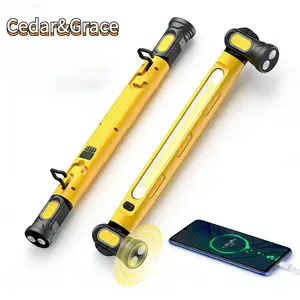 Work Light, 3000LM Bright LED Work Lights, 5200mAh Rechargeable Magnetic Underhood Work Light with Hooks, Cordless Battery Powered Mechanic Light for Car Repairing/Inspection/Garage/Workshop/Emergency Multifunctional Flashlight Portable Flashlight