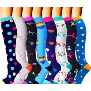 KING Compression Socks for Women & Men Circulation (8 Pairs) 15-20 mmHg is Best Support for Athletic Running,Cycling