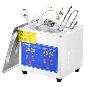 VEVOR Professional Ultrasonic Cleaner, 0.3 L Ultrasonic Jewelry Cleaner with Digital Timer & Heater, Stainless Steel Industrial Sonic Cleaner 40kHz for Glasses, Watches, Rings, Small Parts