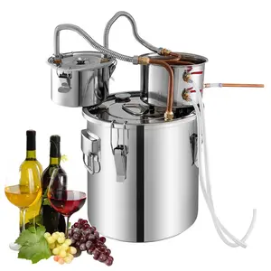 A-FCSA-10 Alcohol Wine Distiller | 2.5 Gal 10L | Moonshine Still | Water Alcohol Distiller |  Stainless Steel