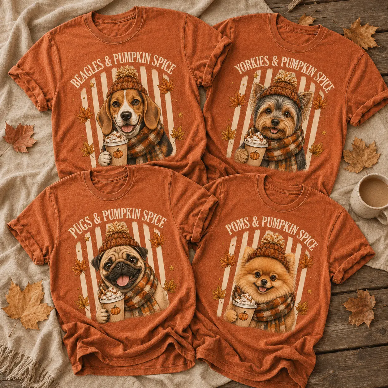 30+ Dog Breeds Comfort Colors Fall Pitbull Cozy Drink Shirt, Personalized Dog Mom Tee, Autumn Cosy Dog T-Shirt, Pumpkin Spice Autumn Custom Pet Portrait Shirt