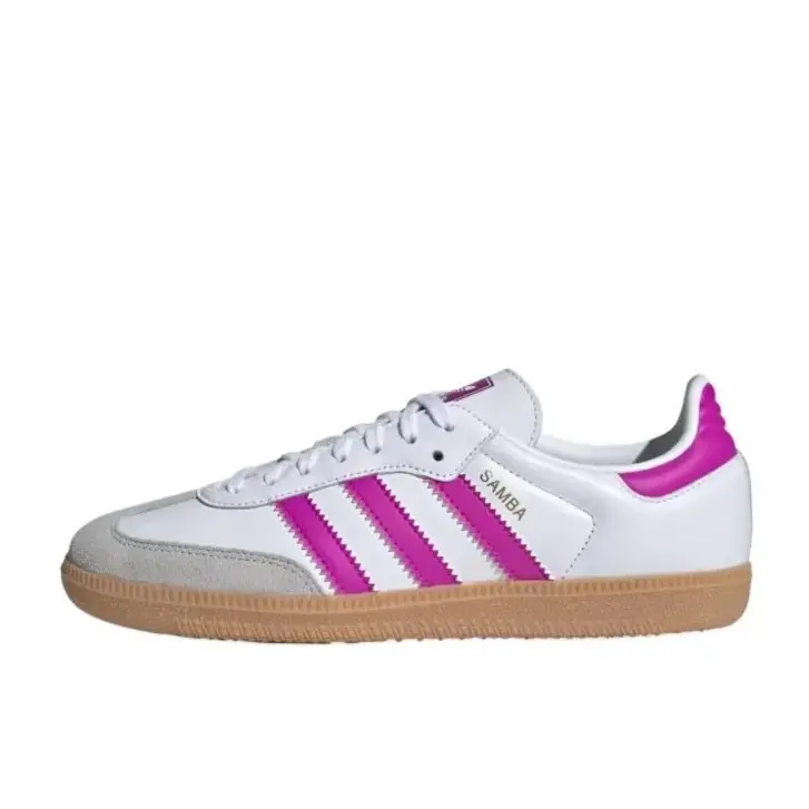 Adidas Samba OG White Purple Burst Gum Fashion Athletic Sneaker - Youth/Women's Daily Casual Comfort Sports Footwear, Trendy Fashion Sneaker, Rubber, Sporty Chic, Classic Retro Look, Sneakers For Women