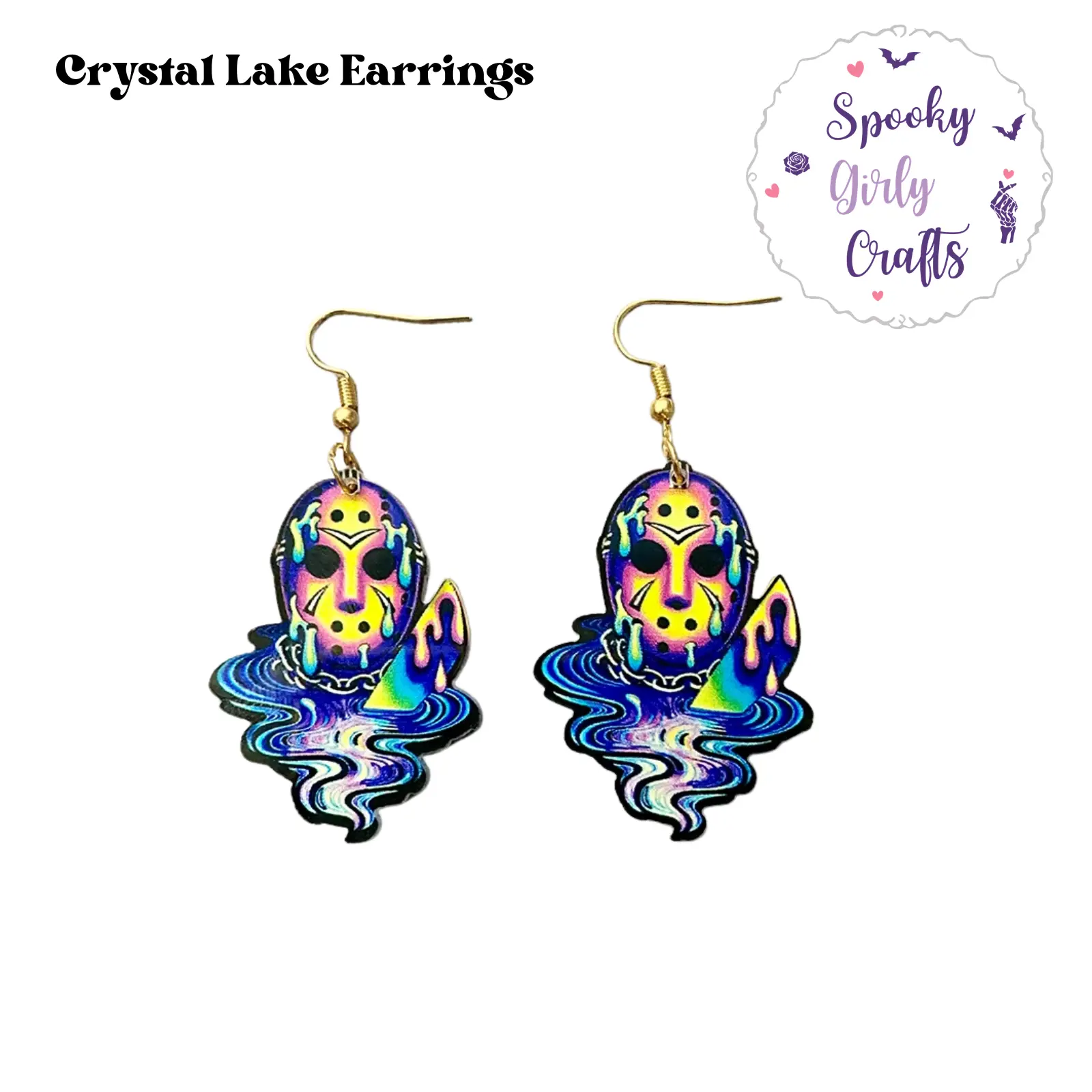 Crystal Lake Horror Movie Inspired Earrings