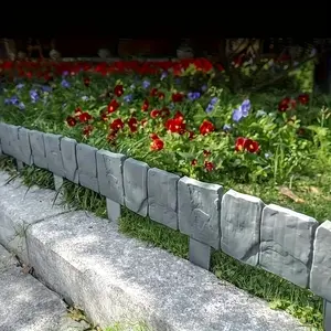 20 Piece Faux Stone Plastic Garden Border Fence, Flower Bed Frame, Yard Decoration, Suitable for Garden Art and Ornamental Fence Decor, Garden Accessories